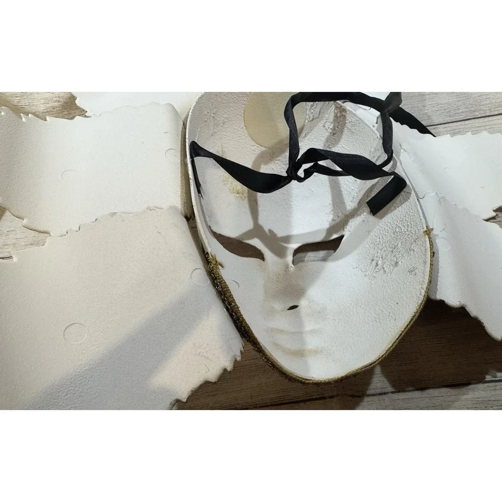 Vintage Hand Painted Masquerade Venetian Mask Original Venezia Italy Fall Color